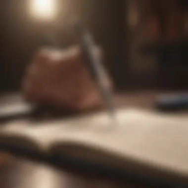 Empowerment Through Writing A journal with motivational quotes and a pen