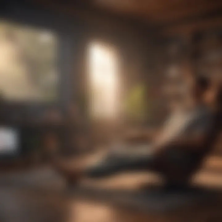 A serene gaming environment encouraging relaxation