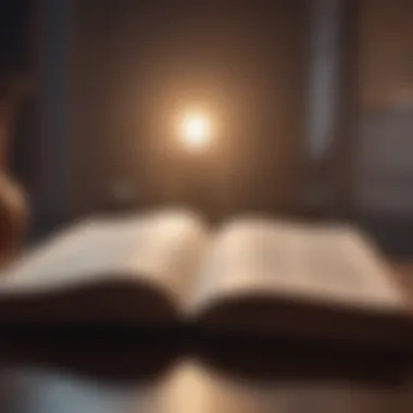 Wisdom Through Reflection An open book with a calm background, representing knowledge and reflection.