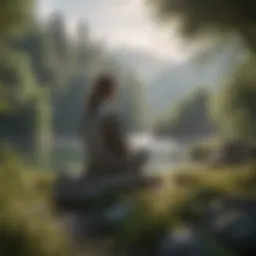 A serene landscape promoting calmness and reflection