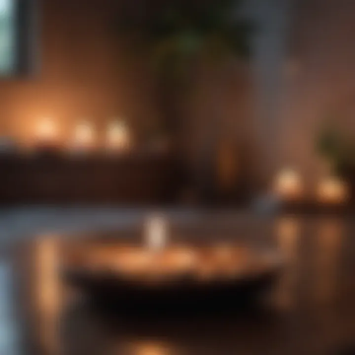 A meditative space with candles and soft lighting, illustrating the practice of mindfulness.