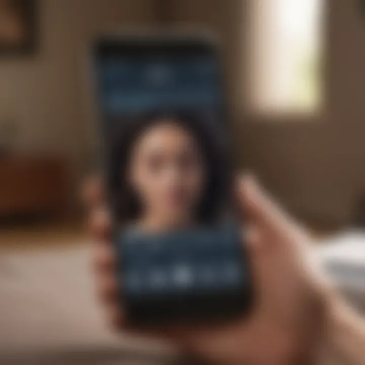 A smartphone displaying supportive app features.