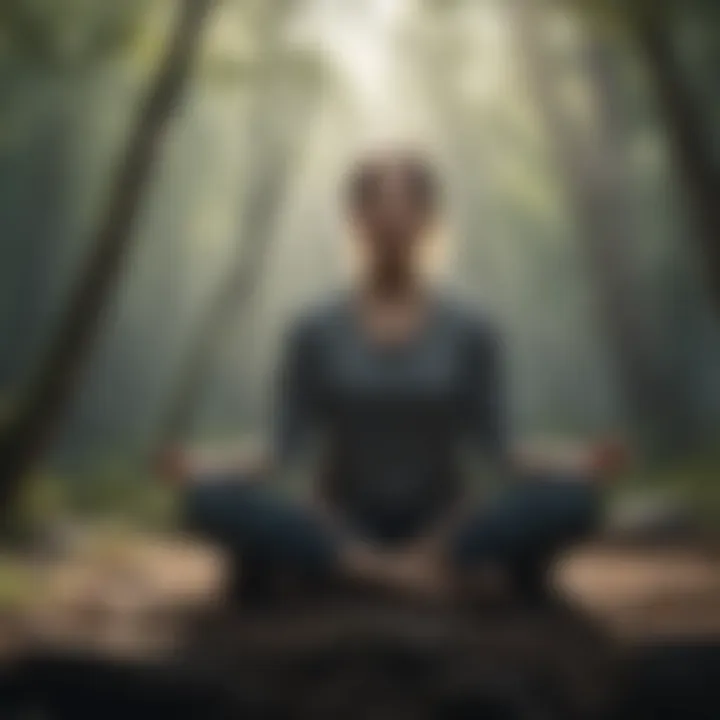 Individual practicing mindfulness meditation