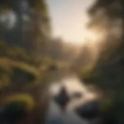Serene landscape encouraging mindfulness