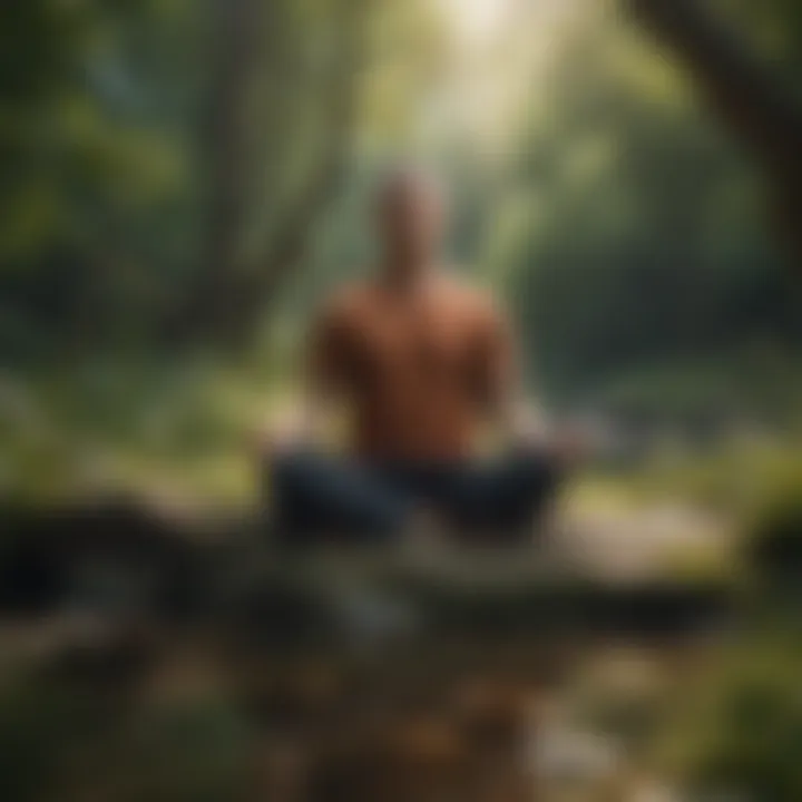 A person meditating in nature to illustrate mindfulness