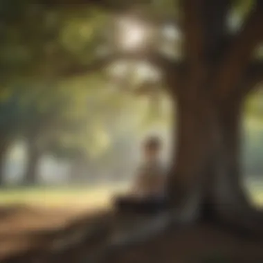 A person meditating under a tree, embodying mindfulness