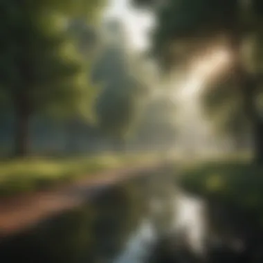 A Serene Park Setting A serene park setting promoting reflection and peace