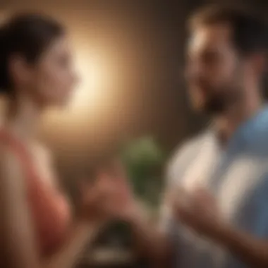 Healthy Communication Techniques Two individuals engaging in a healthy conversation with open body language.