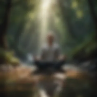 Mindfulness in Action An individual meditating in a peaceful environment.