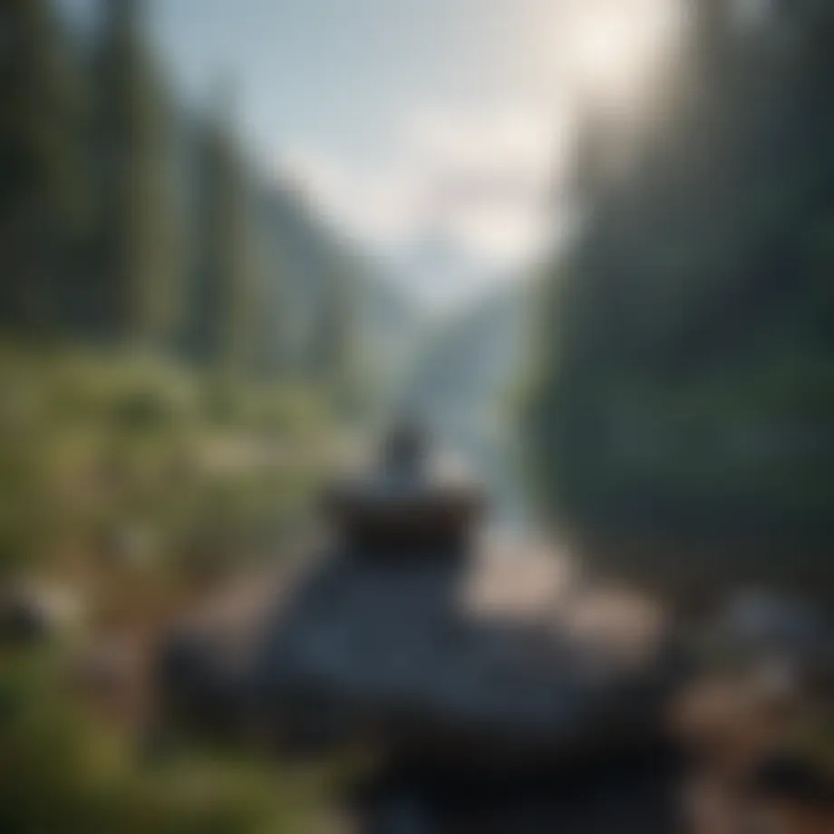 A serene landscape promoting tranquility and calmness.