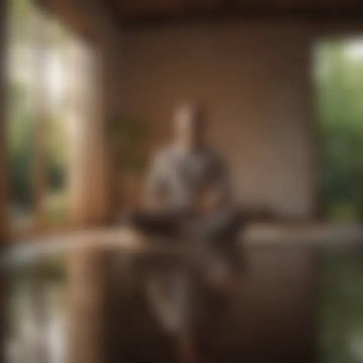 A person meditating in a tranquil setting