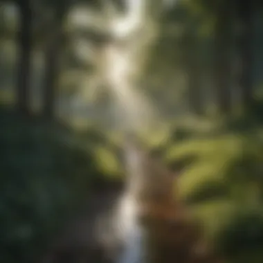 Mindfulness in Nature Illustration of a serene landscape promoting mindfulness.