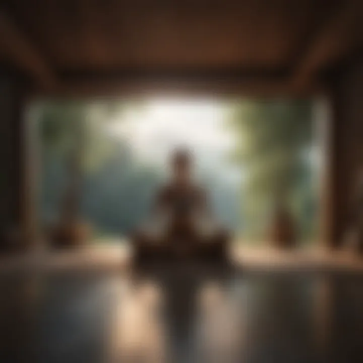A serene meditation space with calming elements