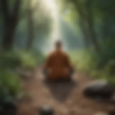 A person meditating in nature, representing mindfulness