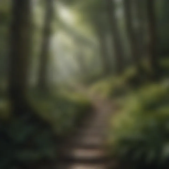 A winding path through a dense forest, symbolizing life's journey