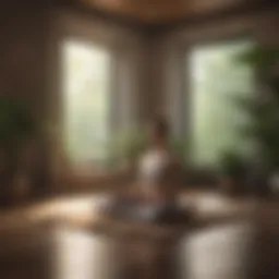 A serene meditation space with calming elements