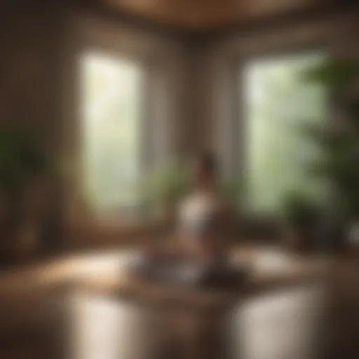 A serene meditation space with calming elements