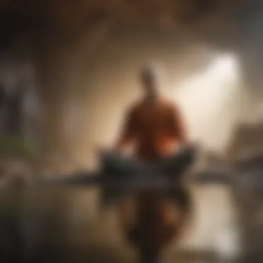 Finding Calm Through Behavioral Practices A calm figure practicing meditation, highlighting behavioral strategies