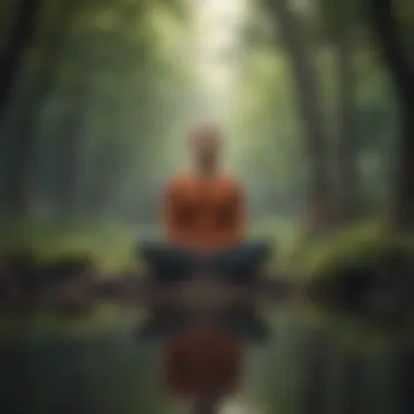 Reflecting Inner Peace A calm individual meditating in nature to reflect inner peace