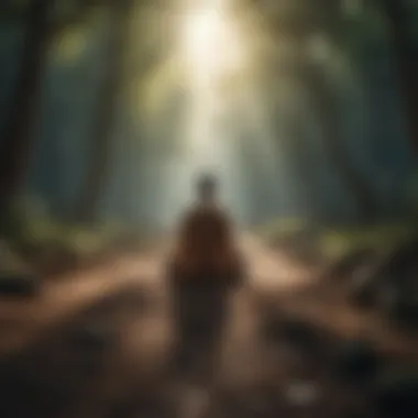 A person meditating in a tranquil environment.