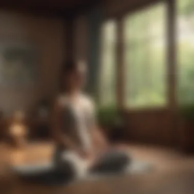 Meditation for Personal Growth and Forgiveness A tranquil meditation setup promoting personal growth