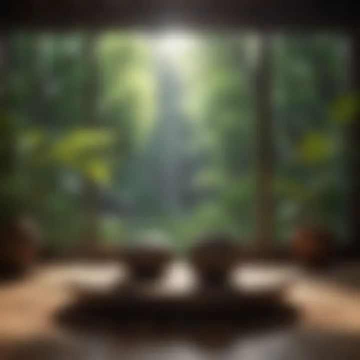 A serene meditation space with calming elements