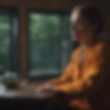 Reflecting on Personal Needs A thoughtful individual contemplating their mental health needs