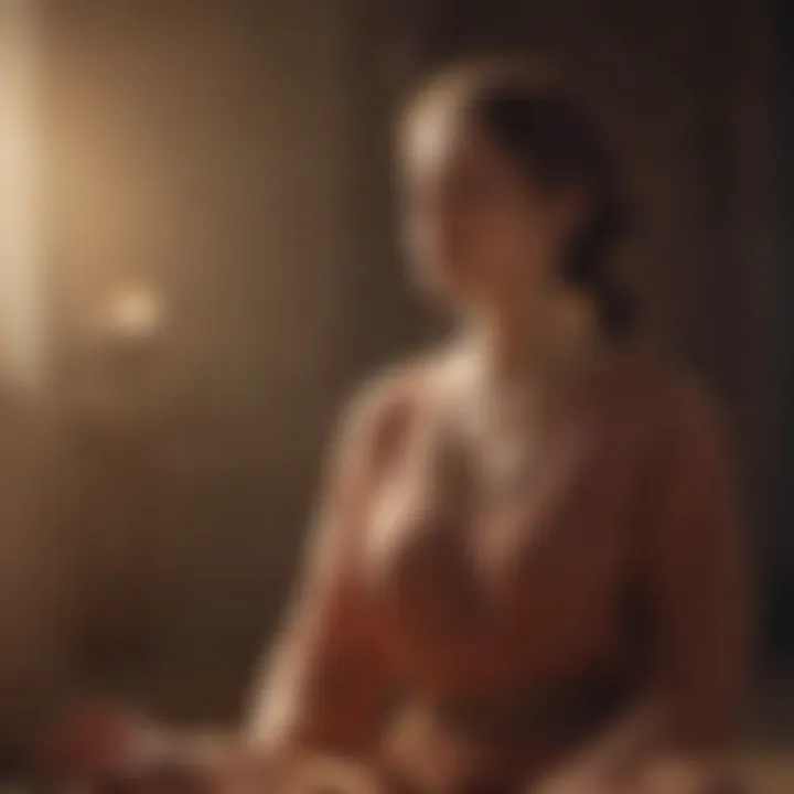A person meditating with a calm expression