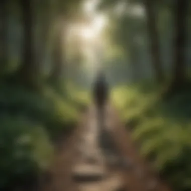 A person practicing mindfulness in nature, showcasing tranquility and focus