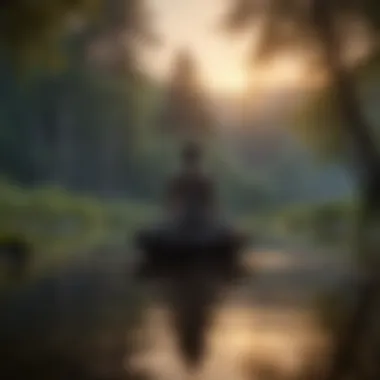 Evening Meditation Reflection Tranquil evening meditation in a peaceful environment