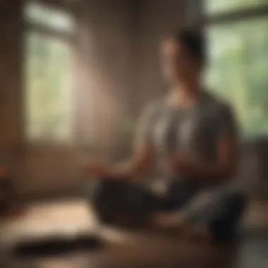 Mindful Journaling and Meditation Focused individual meditating with a journal