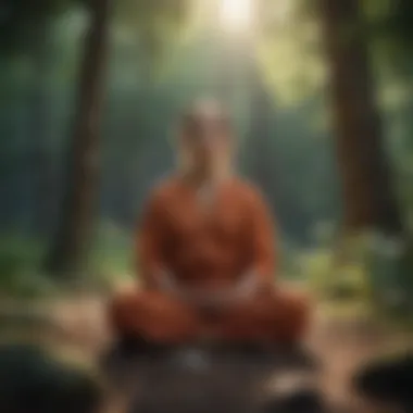 Meditation in Nature's Embrace Meditation practice in a natural outdoor setting