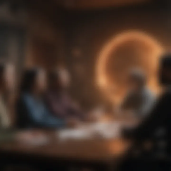 A diverse team engaged in a brainstorming session.