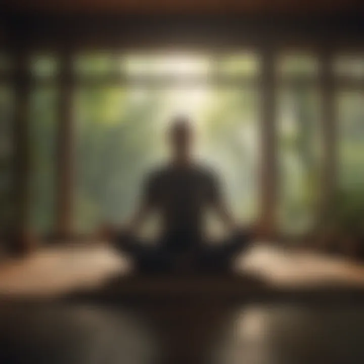 A person meditating in a tranquil setting