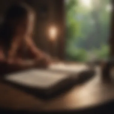 A person journaling in a peaceful setting