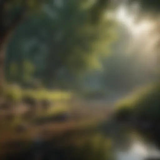 A serene landscape promoting tranquility