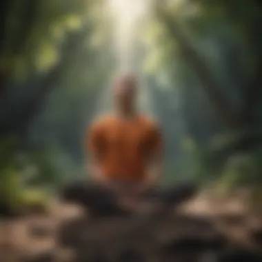 Relaxed individual meditating