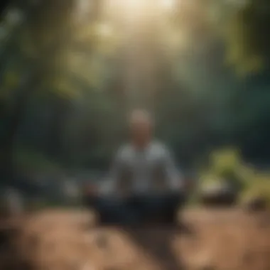 A person meditating in a quiet environment