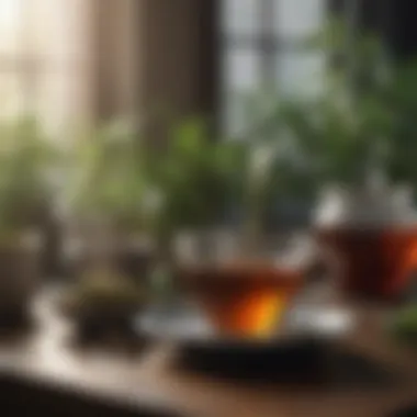 Sipping Calmness: The Power of Herbal Tea Calming herbal tea on a table surrounded by relaxing elements