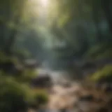 A serene landscape with a quote overlay