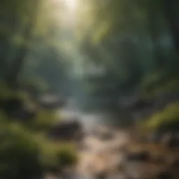 A serene landscape with a quote overlay