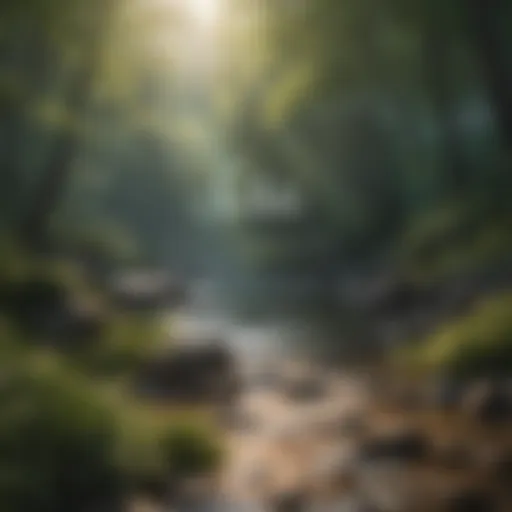 A serene landscape with a quote overlay