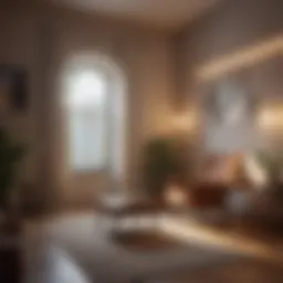 A serene reading nook with soft lighting and a comfortable chair.