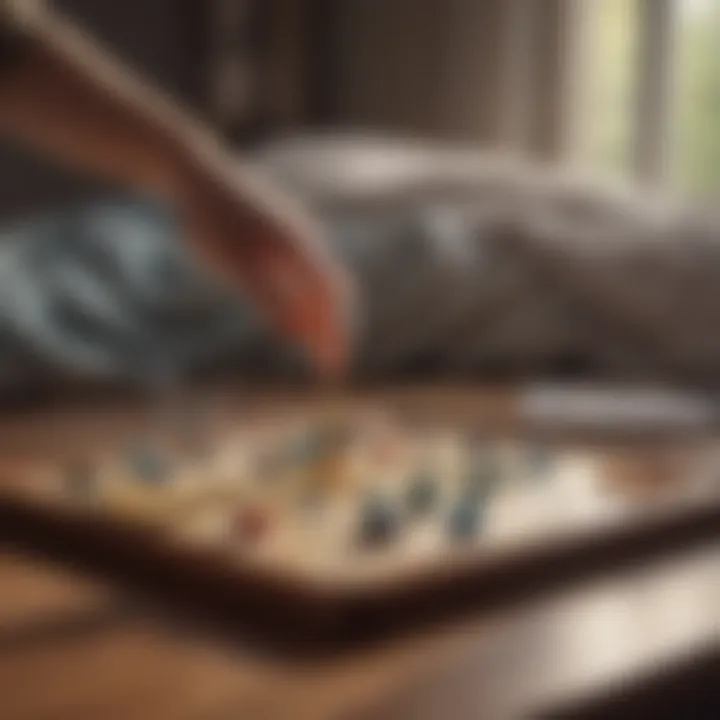 A person playing a calming board game