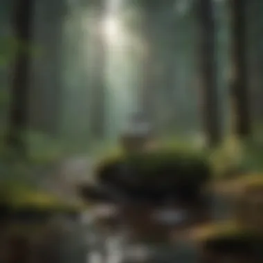 Tranquil forest scene with soothing sounds of nature