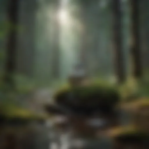 Tranquil forest scene with soothing sounds of nature