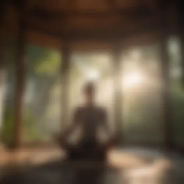 Meditation and Mindfulness A calm person meditating in a tranquil space