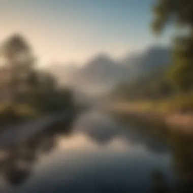 Inner Peace and Self-Reflection A serene landscape representing inner peace