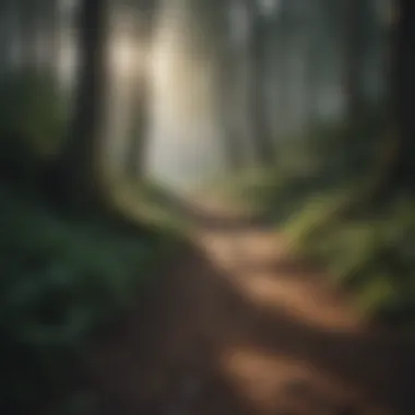 A path winding through a tranquil forest, signifying the journey of self-discovery