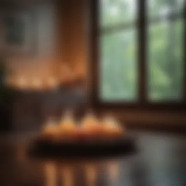 A peaceful meditation setting with candles